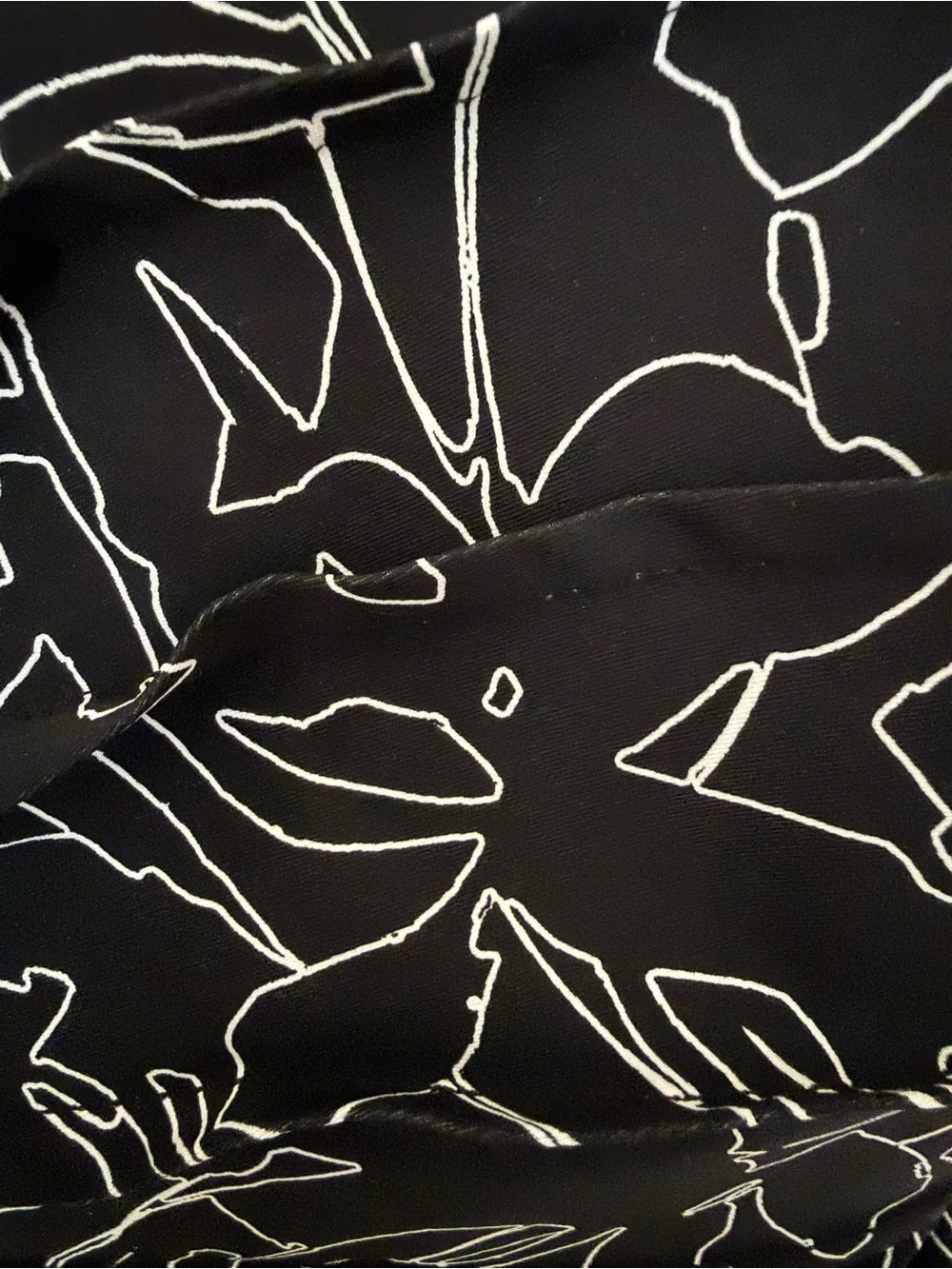 DKNY Black One-Piece Swimsuit with White Abstract Line Print - Picture 2 of 5